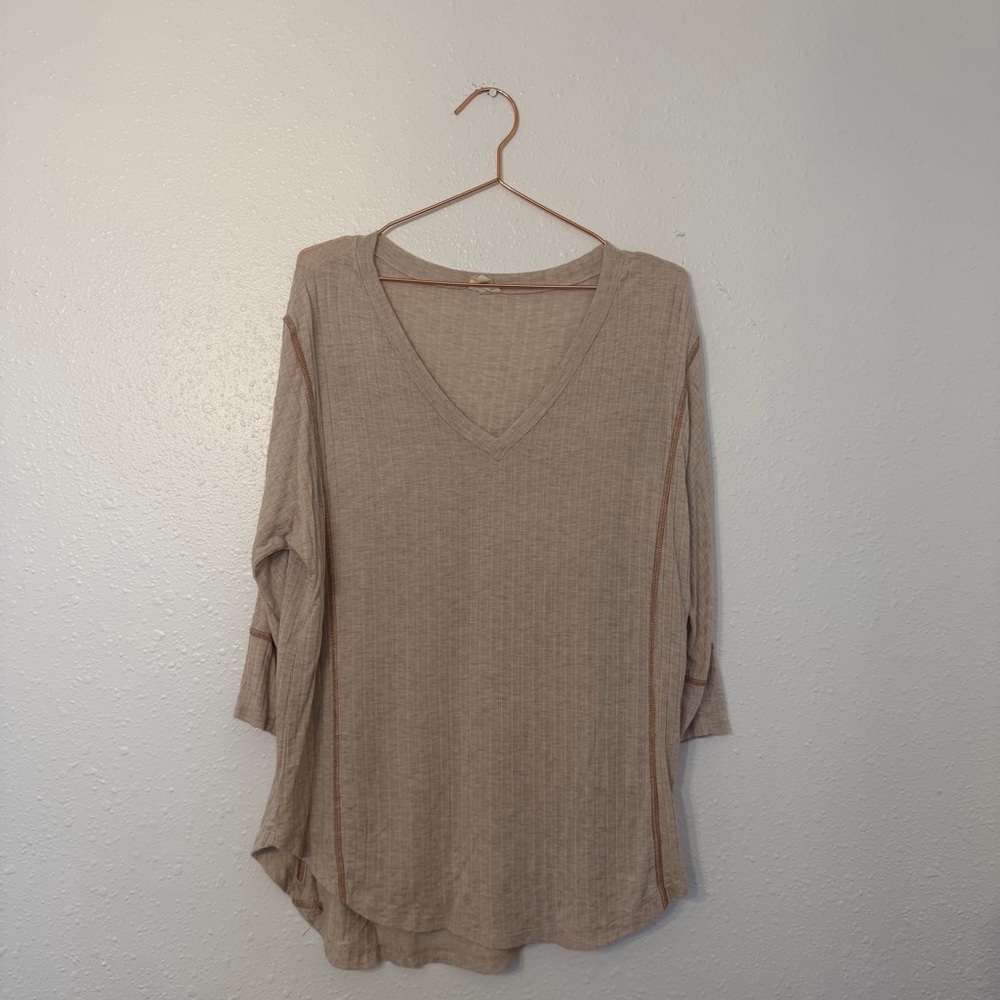 BKE Tan V-Neck Women's Top
